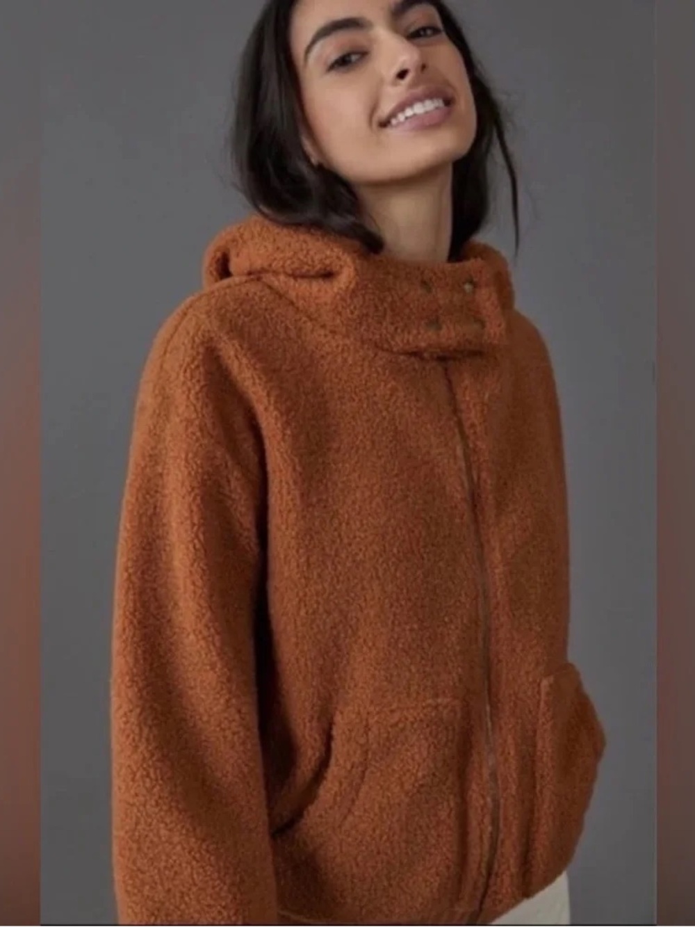 Anthropologie Gillian Sherpa Hoodie Jacket